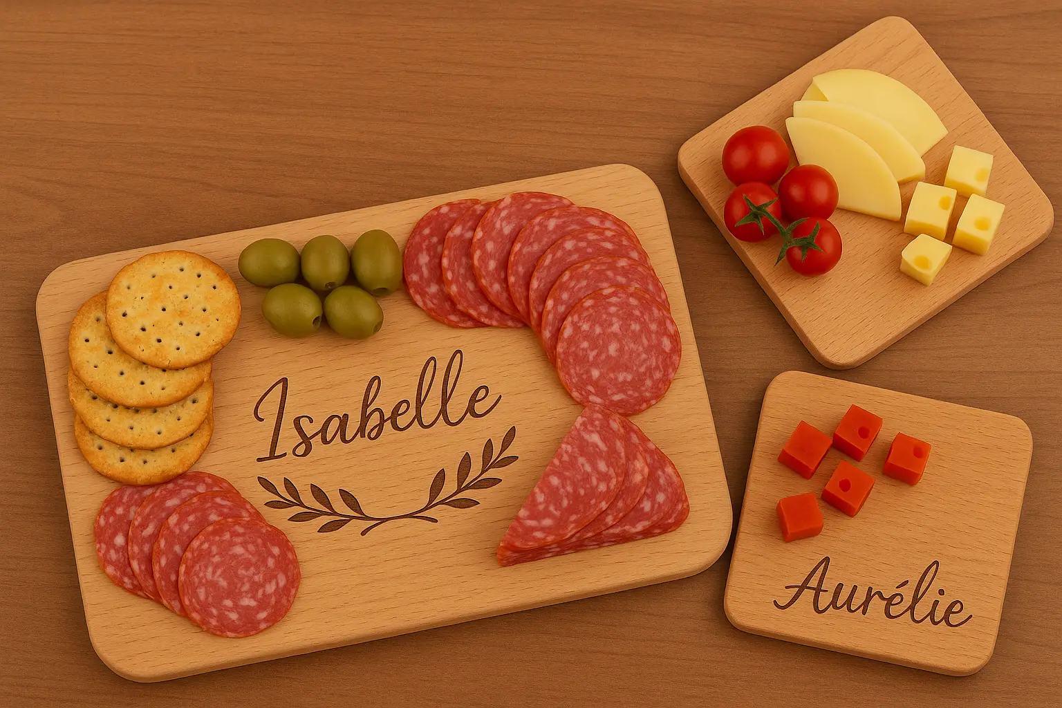 Planche à Découper Verre Personnalisée - Idéale Comme Dessous De Plat Burger Avec Prénom - Réf.19